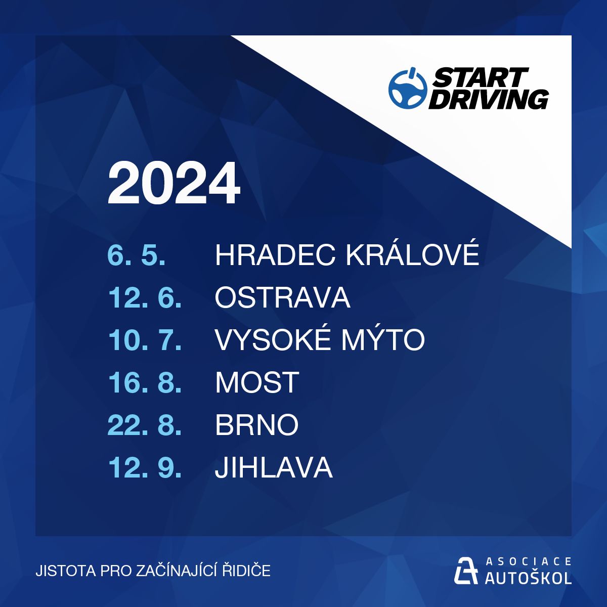 START DRIVING 2024: známe nové termíny kurzů